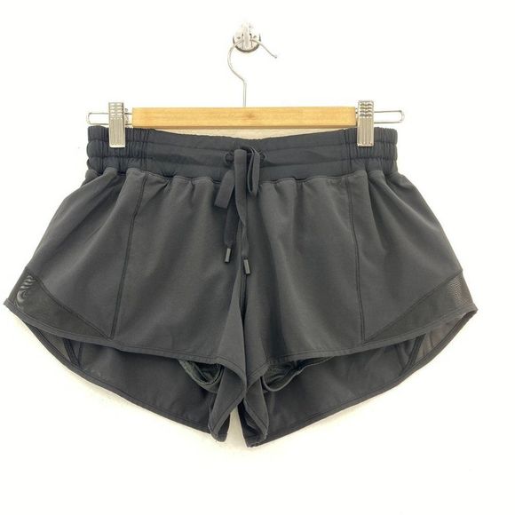 LULULEMON Black Adjustable Running Shorts Elastic in Waist Mesh Detail - Picture 1 of 7